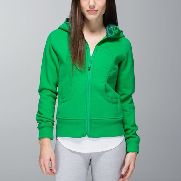 lululemon athletica Tops - Lululemon Scuba Hoodie Fleece *Stretch (Lined Hood) in Green Bean